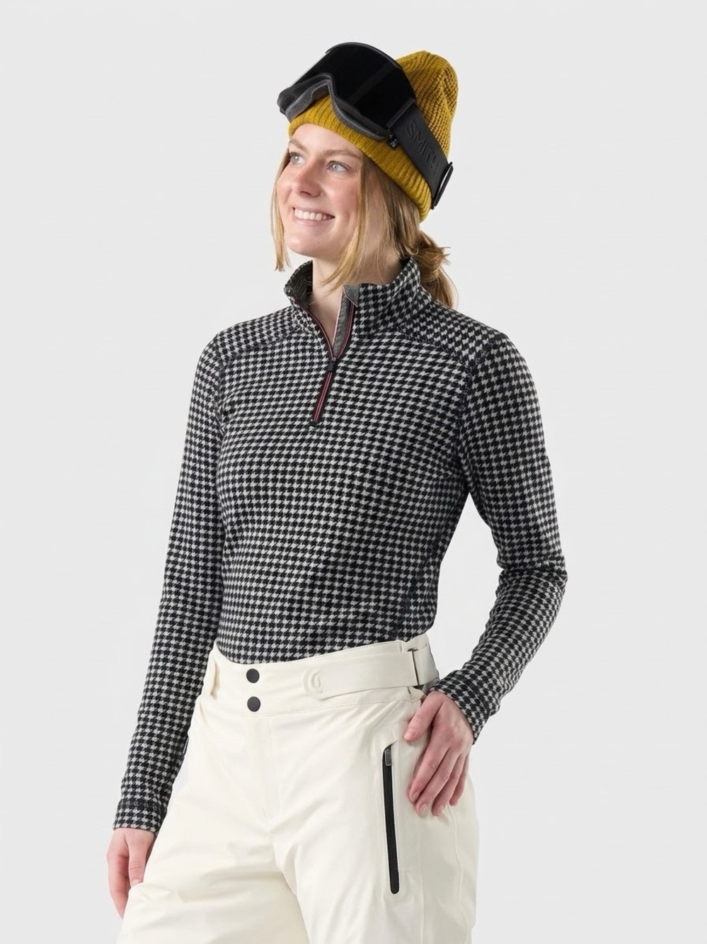 Smartwool Women's Classic Thermal Merino Base Layer 1/4 Zip Medium Herringbone